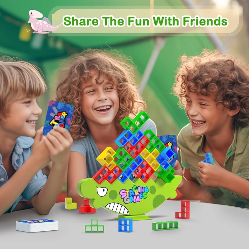 إس تي زون لعبة مكعبات التوازن والتكديس، 48 قطعة، ألعاب تعليمية، ألعاب لوحية لشخصين، ألعاب عائلية، حفلات، سفر، لعبة بناء فريق للأطفال والكبار - Image 4